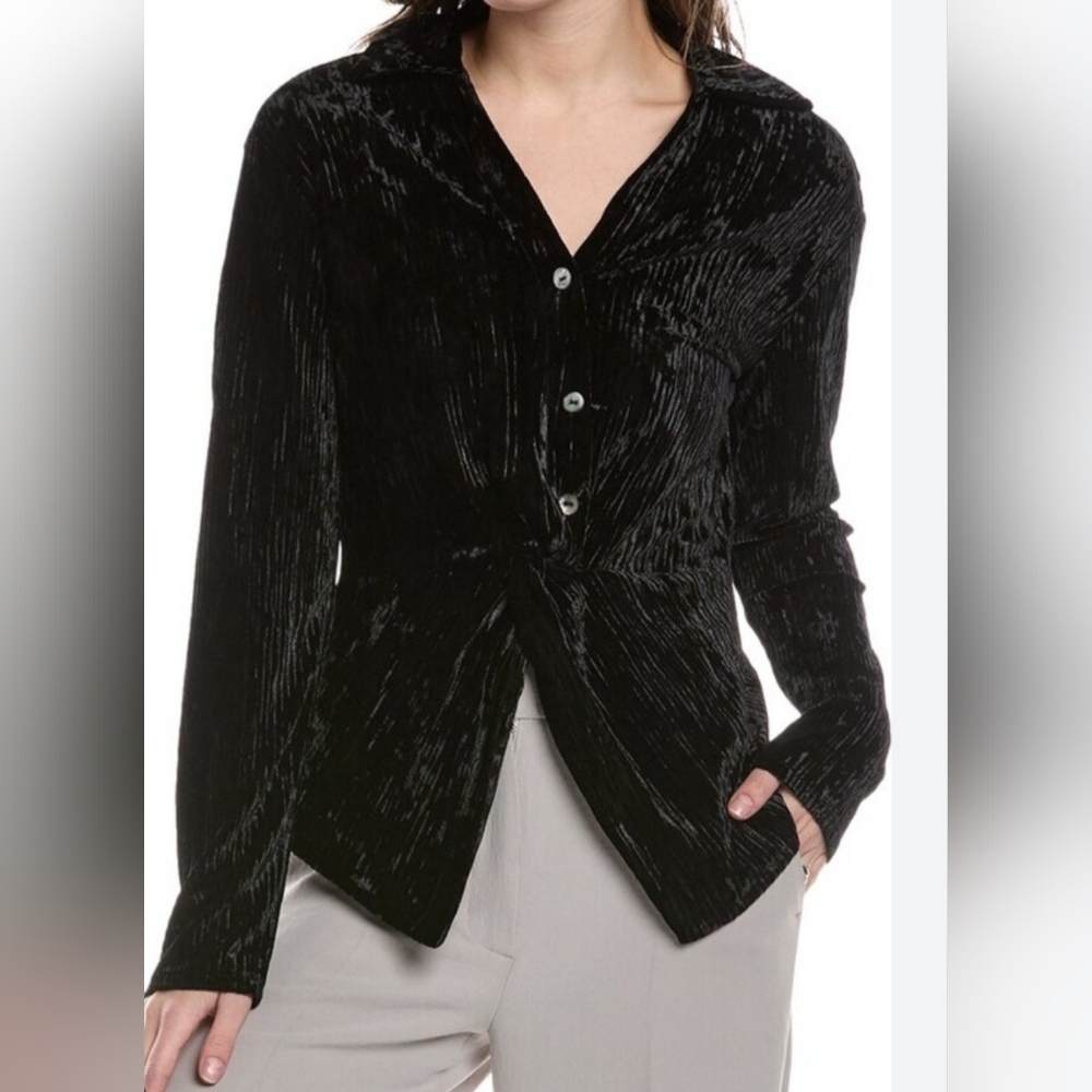 Jos Ribkoff Set Black Velvet Ribbed Set Top And Pants - Picture 10 of 10
